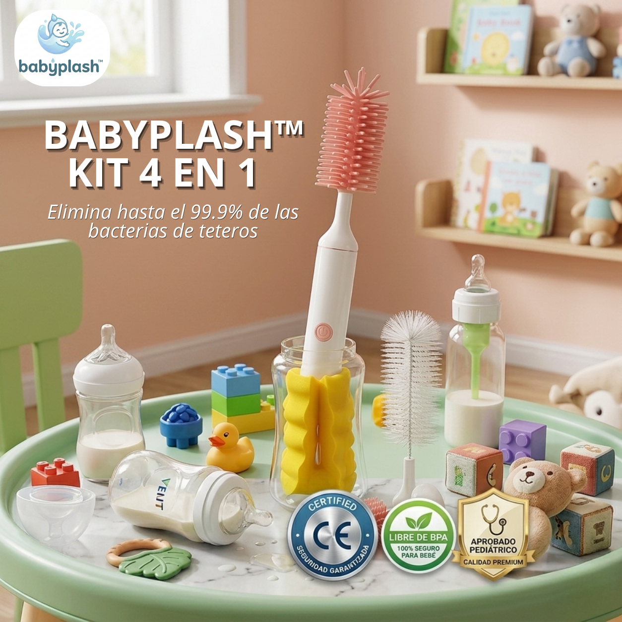 BabyPlash™ - Kit electrico de lavado de teteros