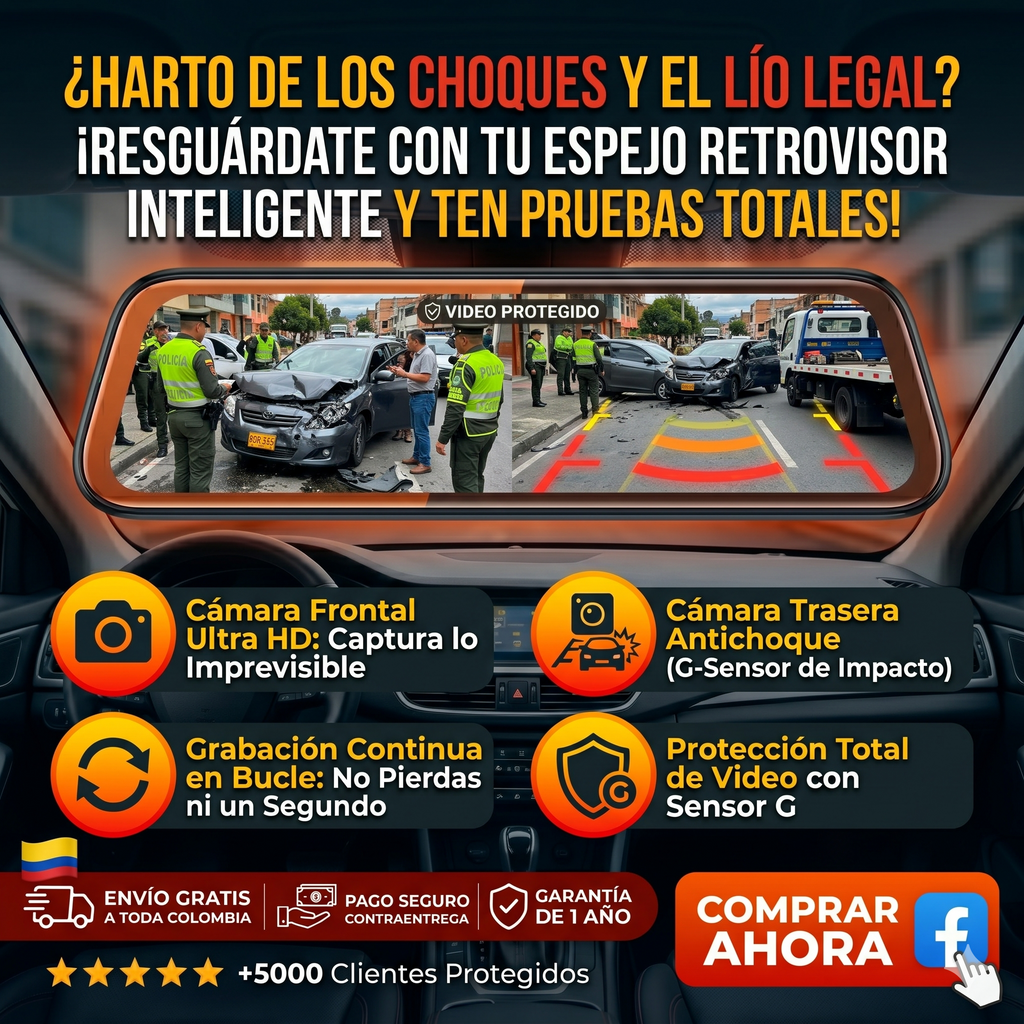 Retrovisor Inteligente 2 en 1 | Protege tu carro y graba todo