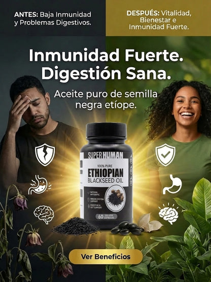 NUFLOS LABS™ – Aceite de Semilla Negra Etíope Alta Potencia (60 Capsulas)