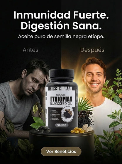 NUFLOS LABS™ – Aceite de Semilla Negra Etíope Alta Potencia (60 Capsulas)